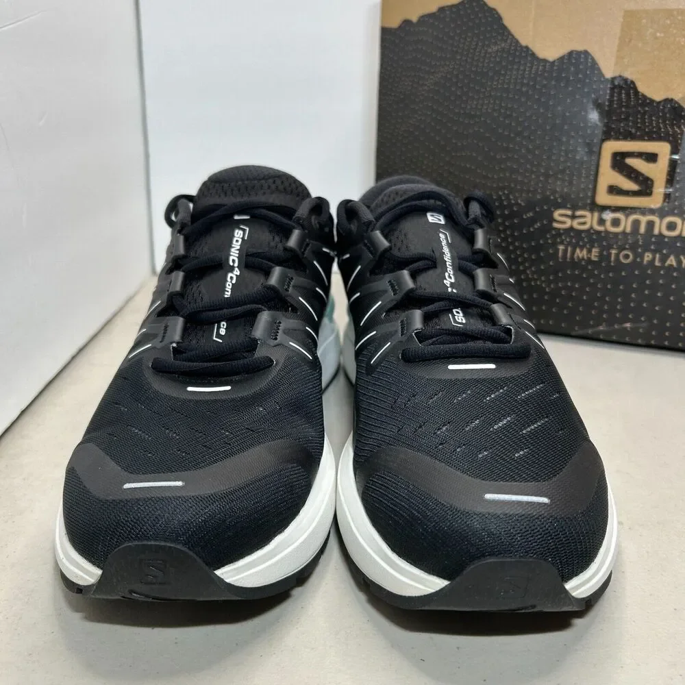 Salomon Sonic 4 Confidence Running Sneaker Black/White/Ebony Men's 12 NWB